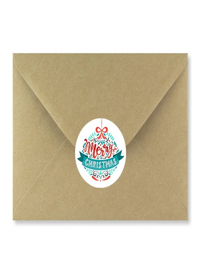 D2C Merry Christmas Round Stickers - Festive Designs, Self-Adhesive, Peel & Stick Labels for Gift Wrapping, Greeting Cards, Secret Santa, 1.5 Inch Pack of 90 - Image 3